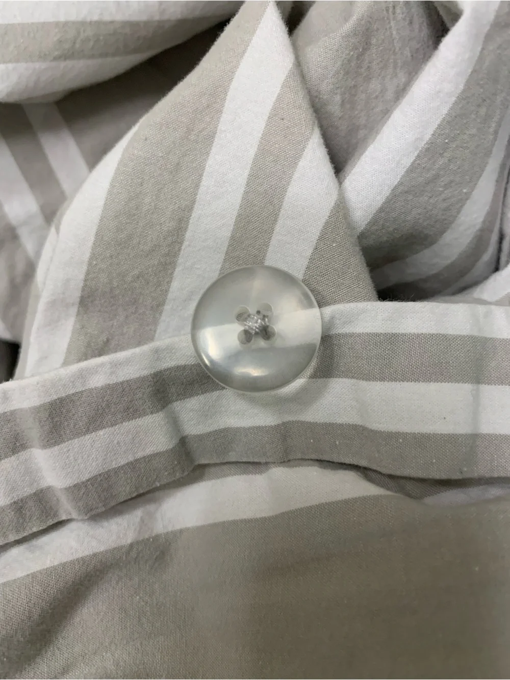 Pottery Barn Teen gray and white striped full/queen duvet cover